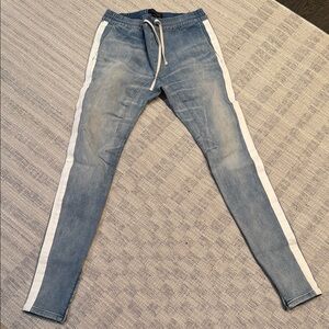 PacSun Light Blue Skinny Jeans with White Accents